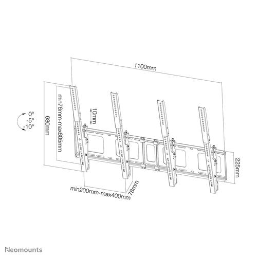Neomounts NS-WMB200PBLACK Menuboard muurbeugel 40-52" - kantelbaar - portrait - Image 7