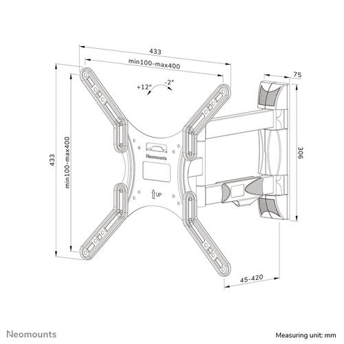 Neomounts WL40-550BL14 TV-beugel wand 32-55" - full motion - Easy Install - Image 9