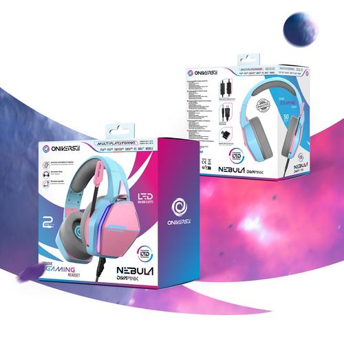 Oniverse Nebula Headset Bedraad Hoofdband Gamen USB Type-A Cyaan, Roze - Image 9