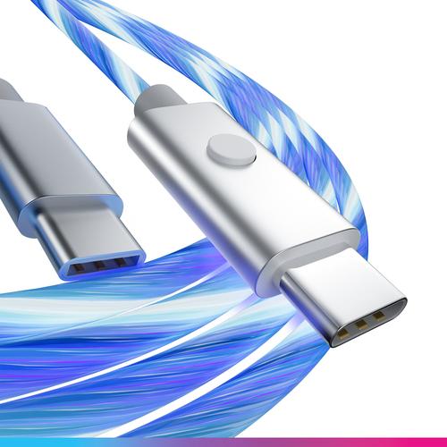 Oniverse ONICAB1-CTYPEC2-LED USB-kabel 2 m USB A USB C Blauw, Zilver - Image 10