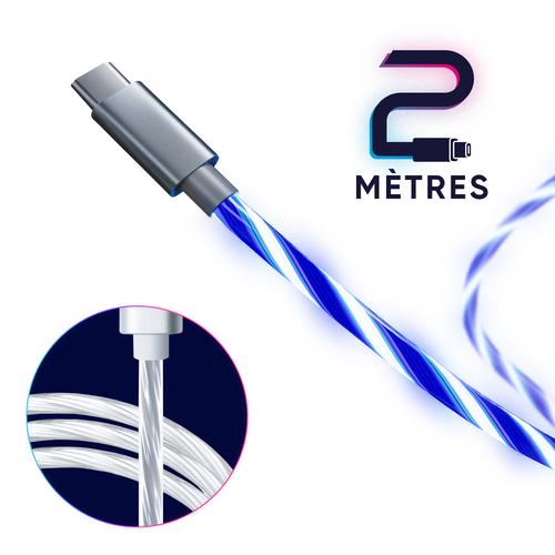 Oniverse ONICAB1-CTYPEC2-LED USB-kabel 2 m USB A USB C Blauw, Zilver - Image 4
