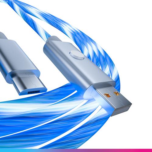 Oniverse ONICAB1-MICUSB2-WHT USB-kabel 2 m USB A Micro-USB B Blauw, Zilver - Image 6