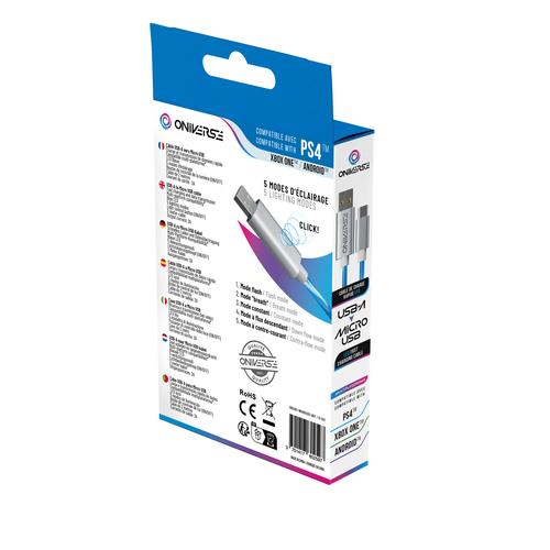 Oniverse ONICAB1-MICUSB2-WHT USB-kabel 2 m USB A Micro-USB B Blauw, Zilver - Image 8