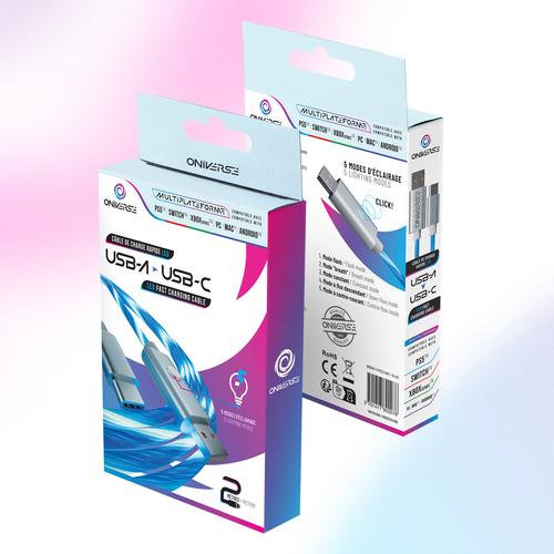 Oniverse ONICAB1-TYPEC2-WHT USB-kabel 2 m Micro-USB A USB C Wit - Image 9