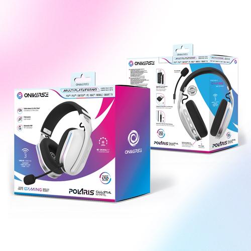 Oniverse Polaris Headset Bedraad en draadloos Hoofdband Gamen USB Type-C / USB Type-A Bluetooth Zwart, Wit - Image 4
