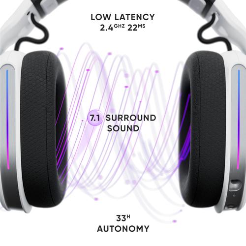 Oniverse Polaris Headset Bedraad en draadloos Hoofdband Gamen USB Type-C / USB Type-A Bluetooth Zwart, Wit - Image 5