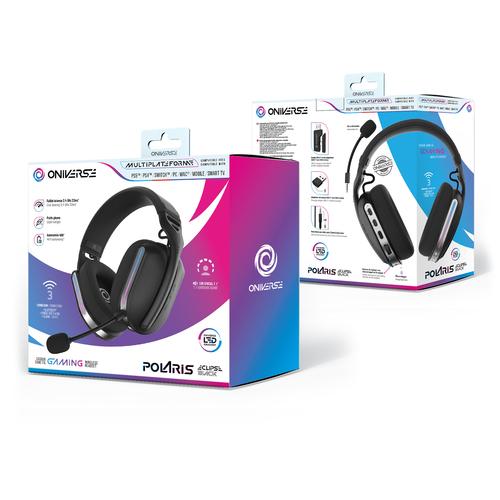 Oniverse Polaris Headset Bedraad en draadloos Hoofdband Gamen USB Type-C / USB Type-A Bluetooth Zwart - Image 3