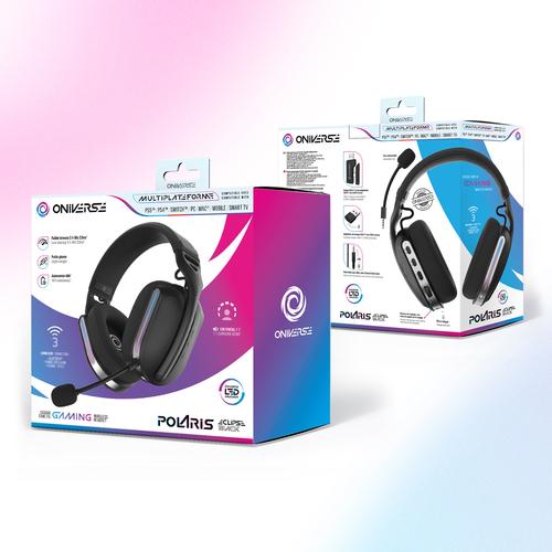 Oniverse Polaris Headset Bedraad en draadloos Hoofdband Gamen USB Type-C / USB Type-A Bluetooth Zwart - Image 4