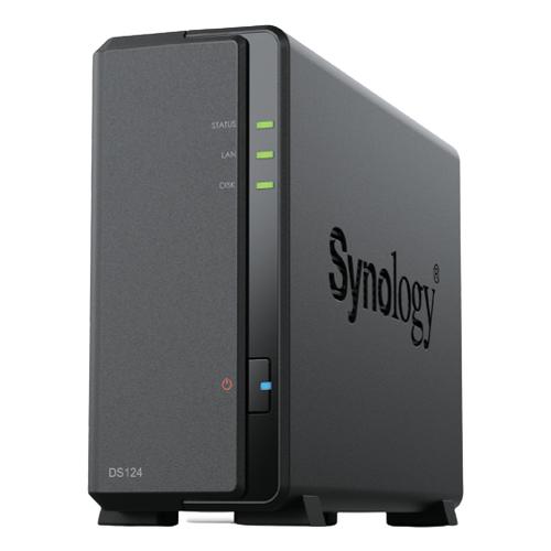 Synology DiskStation DS124 data-opslag-server NAS Desktop Realtek RTD1619B 1 GB DDR4 0 TB DiskStation Manager Zwart