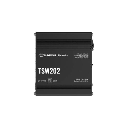 Teltonika TSW202 Managed L2 Gigabit Ethernet (10/100/1000) Power over Ethernet (PoE) Aluminium, Blauw - Image 1