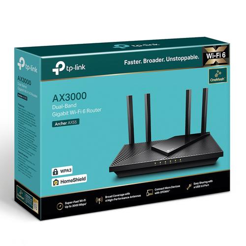 TP-Link Archer AX55 draadloze router Gigabit Ethernet Dual-band (2.4 GHz / 5 GHz) Zwart - Image 5