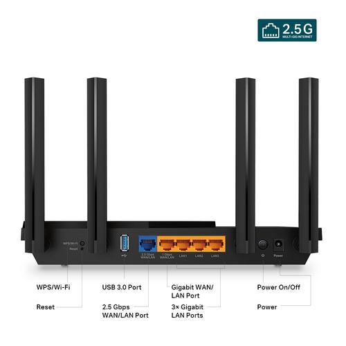 TP-Link Archer AX55 Pro draadloze router Gigabit Ethernet Dual-band (2.4 GHz / 5 GHz) Zwart - Image 3