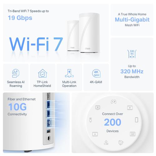 TP-Link BE19000 tri-band whole home mesh wifi 7-systeem - Image 8