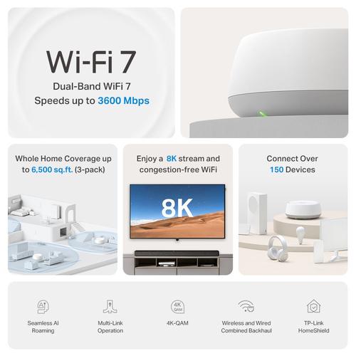 TP-Link DECO BE22 Dual-band (2.4 GHz / 5 GHz) Wi-Fi 7 (802.11be) Wit 2 Intern - Image 3