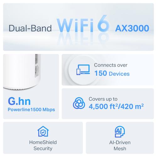 TP-Link Deco PX50(2-pack) Dual-band (2.4 GHz / 5 GHz) Wi-Fi 6 (802.11ax) Wit 1 Intern - Image 3