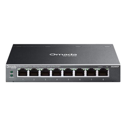 TP-Link Omada ES208GP netwerk-switch Managed L2 Gigabit Ethernet (10/100/1000) Power over Ethernet (PoE) DIN rail Zwart - Image 1