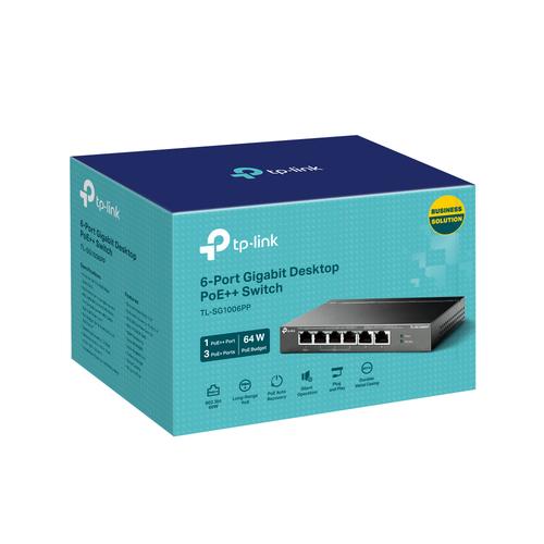 TP-Link TL-SG1006PP netwerk-switch Unmanaged Gigabit Ethernet (10/100/1000) Power over Ethernet (PoE) Grijs - Image 4