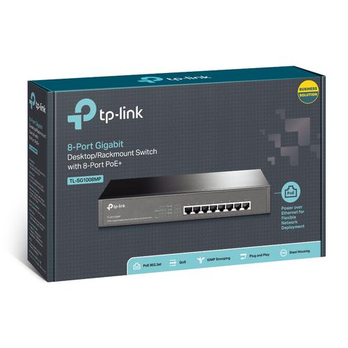 TP-Link TL-SG1008MP netwerk-switch Unmanaged Gigabit Ethernet (10/100/1000) Power over Ethernet (PoE) Zwart - Image 4