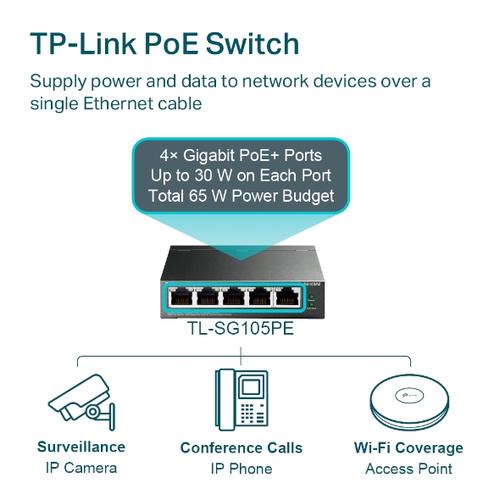 TP-Link TL-SG105PE netwerk-switch Managed L2 Gigabit Ethernet (10/100/1000) Power over Ethernet (PoE) Zwart - Image 5