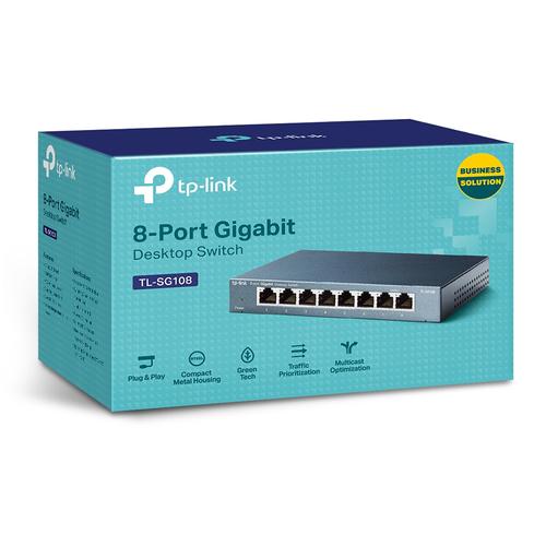 TP-Link TL-SG108 netwerk-switch Unmanaged L2 Gigabit Ethernet (10/100/1000) Zwart - Image 3