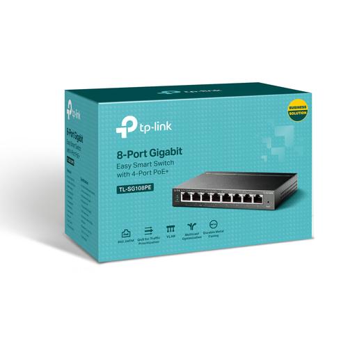 TP-Link TL-SG108PE netwerk-switch Managed L2 Gigabit Ethernet (10/100/1000) Power over Ethernet (PoE) Zwart - Image 3