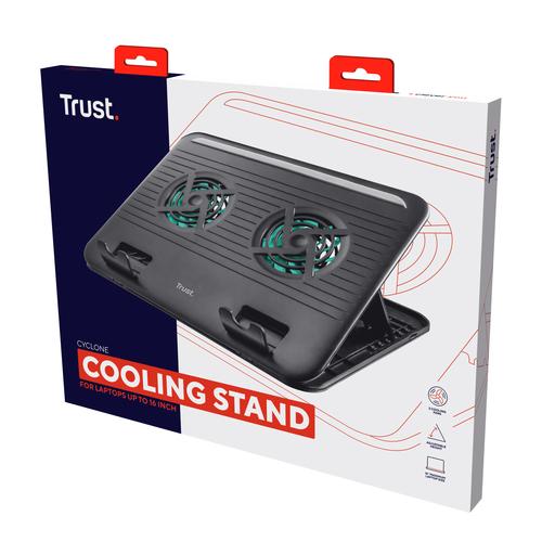 Trust Cyclone | Laptop Cooling Stand | 2 Ventilatoren | USB-voeding | Aanpasbare kantelen | max 16 inch - Image 6