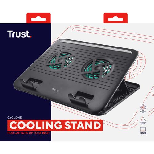 Trust Cyclone | Laptop Cooling Stand | 2 Ventilatoren | USB-voeding | Aanpasbare kantelen | max 16 inch - Image 7
