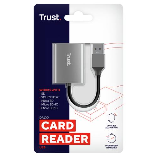 Trust Dalyx geheugenkaartlezer USB 3.2 Gen 1 (3.1 Gen 1) Aluminium - Image 6