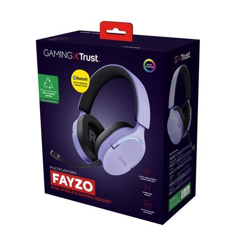Trust GXT 491P FAYZO Headset Bedraad en draadloos Hoofdband Gamen USB Type-A Bluetooth Zwart, Paars - Image 7