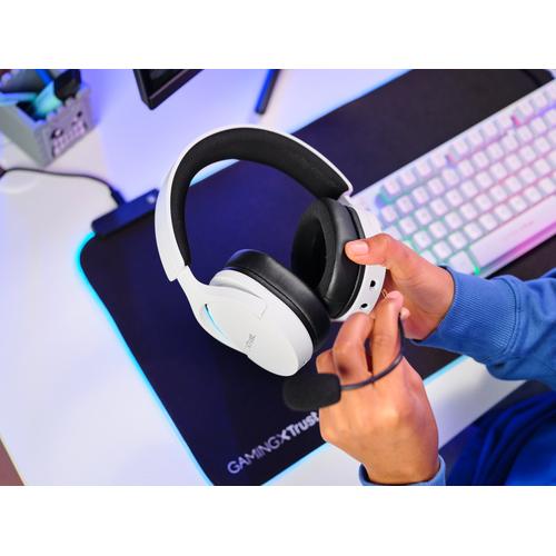 Trust GXT 491W FAYZO Headset Bedraad en draadloos Hoofdband Gamen USB Type-C Bluetooth Zwart, Wit - Image 3