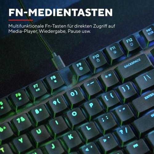 Trust GXT 868 Torix toetsenbord Gamen USB + RF Wireless + Bluetooth QWERTY Amerikaans Engels Zwart - Image 10