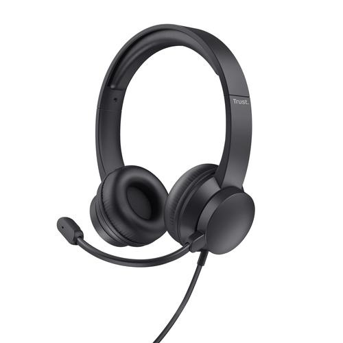 Trust HS-201 Headset Bedraad Hoofdband Kantoor/callcenter USB Type-A Zwart - Image 1