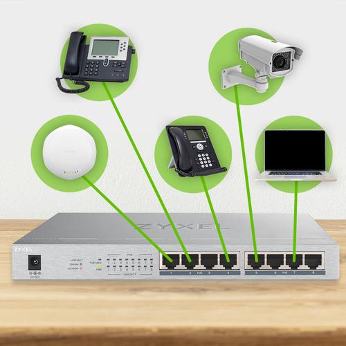 Zyxel GS1008HP Unmanaged Gigabit Ethernet (10/100/1000) Power over Ethernet (PoE) Grijs - Image 7