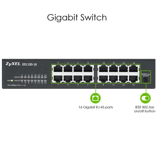 Zyxel GS1100-16 Unmanaged Gigabit Ethernet (10/100/1000) - Image 6